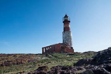 Penguin Island lighthouse, Santa Cruz Province,Patagonia, Argentina