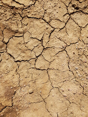 aerial view of a dried out surface with cracks