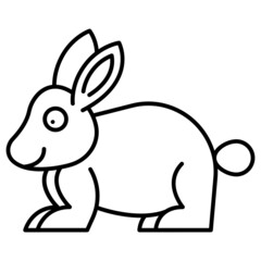Rabbit Icon Cartoon. Bunny Cute Animal
