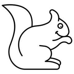 Squirrel Icon Cartoon. Animal Autumn Character Symbol Vector