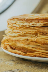 Image of portions of food. Dishes with cheese, tomatoes, olive and vegetables