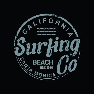 California sufring stamp t-shirt and apparel design