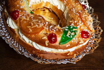 Tortell de reis or king cake, Catalonia, Spain.
