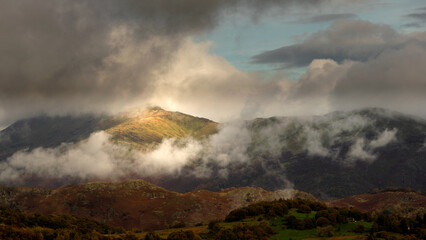 Moody and dramatic shot of Great Rigg - a fell in the English Lake District, north-west of Ambleside and reaching a height of 766 metres. It is most often climbed as part of the Fairfield horseshoe. 
