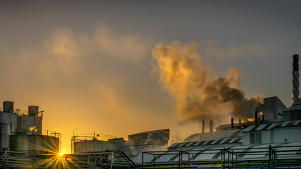 The now closed Unilever factory next to Warrington Bank Quay at sunrise