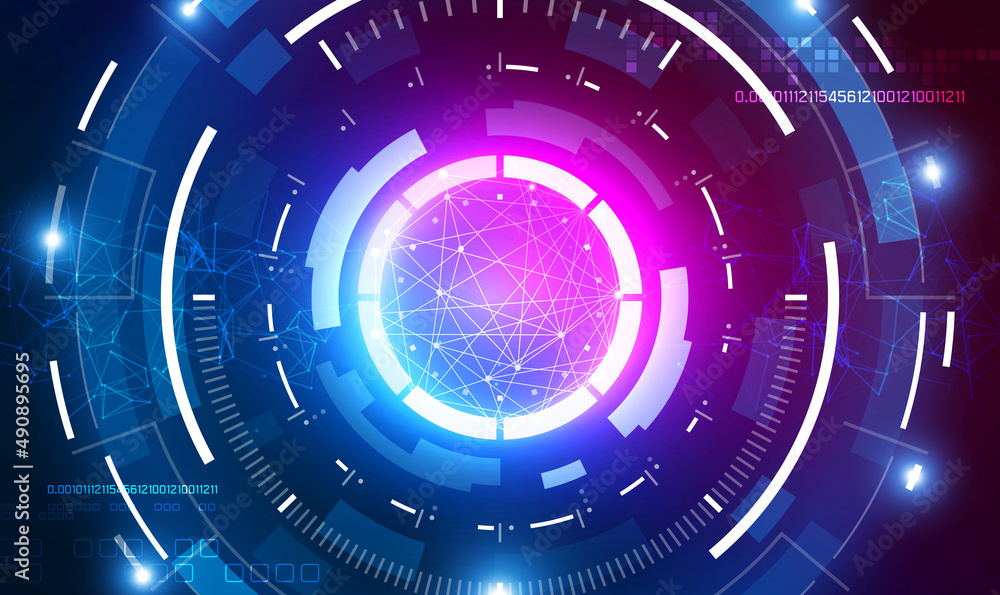 Poster abstract technology background circles digital hi-tech technology design. abstract technology backgr