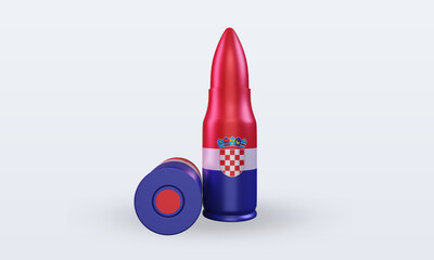 3d bullet Croatia flag rendering front view