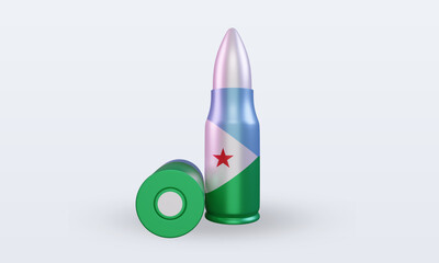 3d bullet Djibouti flag rendering front view