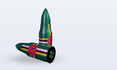 3d bullet Dominica flag rendering left view