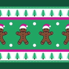 Geometric ethnic oriental ikat pattern traditional Design.Ethnic oriental pattern traditional Design for background,snow,clothing,fabric,embroidery style.christmas.santa.deer.star.tree.cookie doll