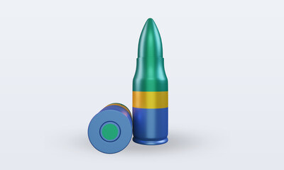3d bullet Gabon flag rendering front view