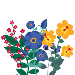 bouquet of flowers flat design , isolated vector