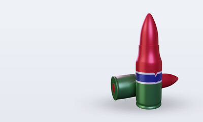 3d bullet Gambia flag rendering right view