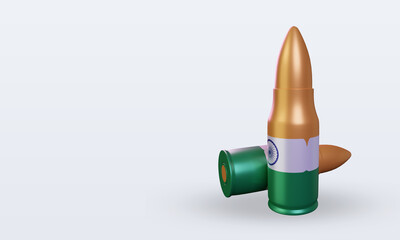 3d bullet India flag rendering right view