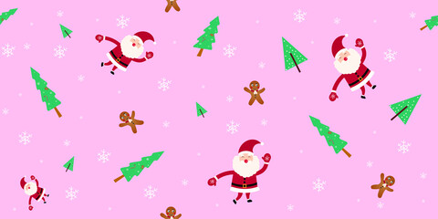 Naklejka premium Geometric ethnic oriental ikat pattern traditional Design.Ethnic oriental pattern traditional Design for background,snow,clothing,fabric,embroidery style.christmas.santa.deer.star.tree.cookie doll
