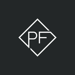PF letter logo design.