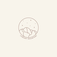 mountain logo with line