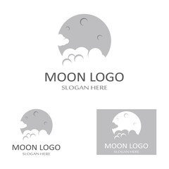 full moon and half moon logo, using logo vector icon concept design and symbol illustration