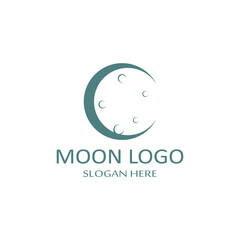 full moon and half moon logo, using logo vector icon concept design and symbol illustration