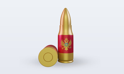 3d bullet Montenegro flag rendering front view