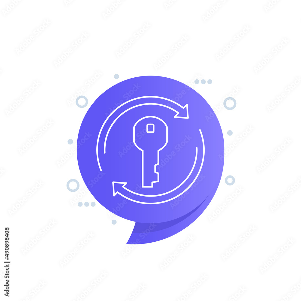 Poster change key line icon for web