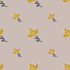 Lily abstract seamless pattern. Hand drawn flower background.