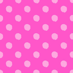 Pom poms of seamless pattern. Hand drawn cute background.
