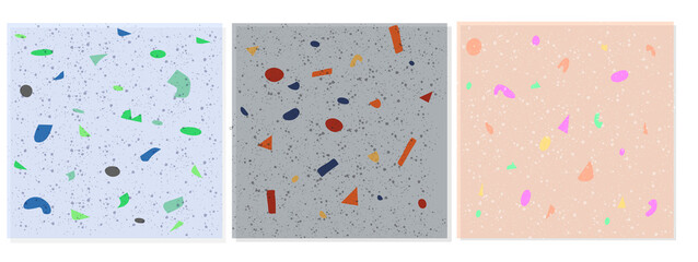 Naklejka premium Set of terrazzo -veneziano seamless pattern.