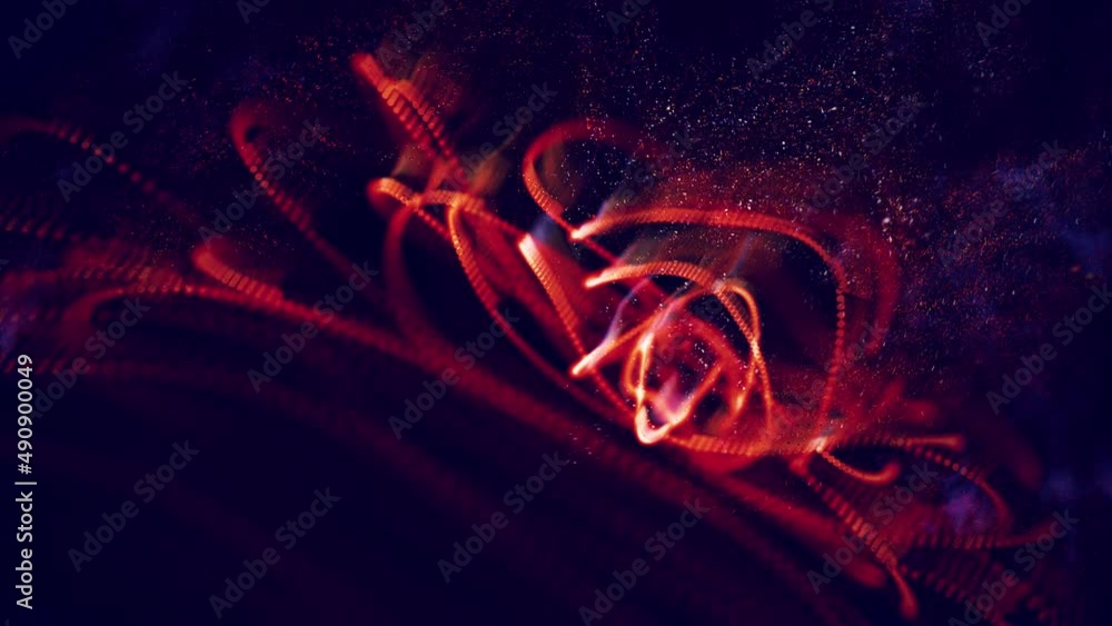 Poster fire abstract background seamless loop. technology background. red abstract particles.