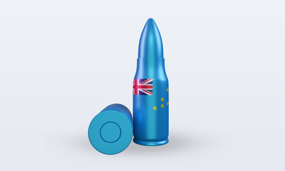 3d bullet Tuvalu flag rendering front view