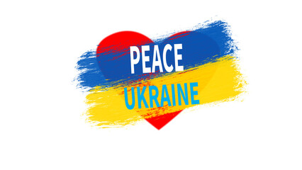 Ukraine and Peace concept. Isolated on white background.