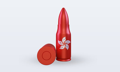 3d bullet Hongkong flag rendering front view