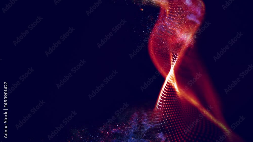 Poster fire abstract background seamless loop. technology background. red abstract particles.