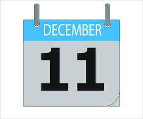 December 11th. Calendar icon. Date day of the month Sunday, Monday, Tuesday, Wednesday, Thursday, Friday, Saturday and Holidays