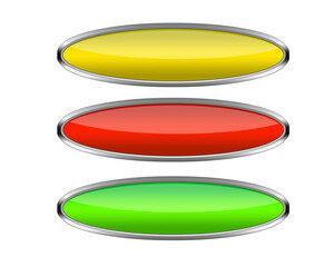 red green yellow color 3d buttons