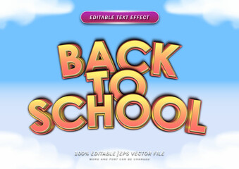 Back to school editable text effect