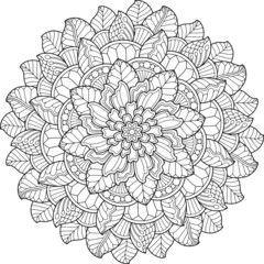 mandala design for adult coloring page