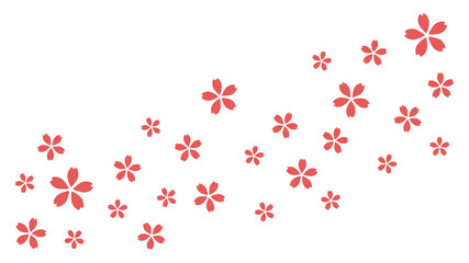 Fototapeta na wymiar 白背景のシンプルな桜の装飾素材のある背景イラスト