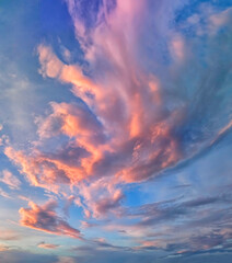 Beautiful pink clouds at sunset