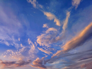 Beautiful pink clouds at sunset