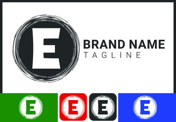 Creative E letter logo and icon design template