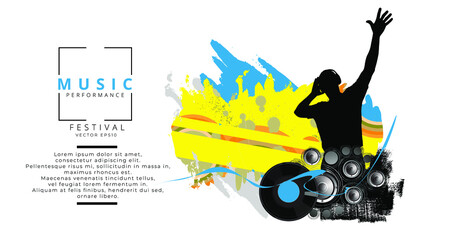 Fototapeta na wymiar Nightlife and music festival concept. Illustration ready for banner or poster