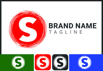 Creative S letter logo and icon design template