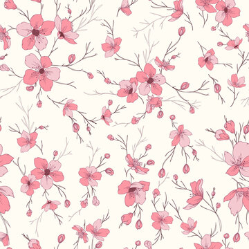 Beautiful Cherry Blossom Pattern © Nimra