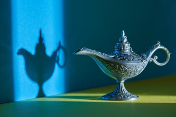 close up of the alladin magical lamp