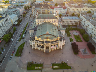 Kyiv, Ukraine. National opera and ballet theatre building. Aerial drone view. - 490910468