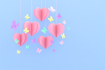 Valentine's Day and Mother's Day greeting card, 3D rendering of celebrations on special days.