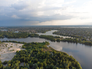Kyiv, Ukraine. Nebrezh lake, Osokorki. - 490911270