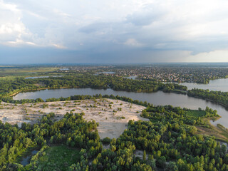 Kyiv, Ukraine. Nebrezh lake, Osokorki. - 490911272