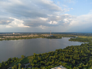 Kyiv, Ukraine. Nebrezh lake, Osokorki. - 490911283